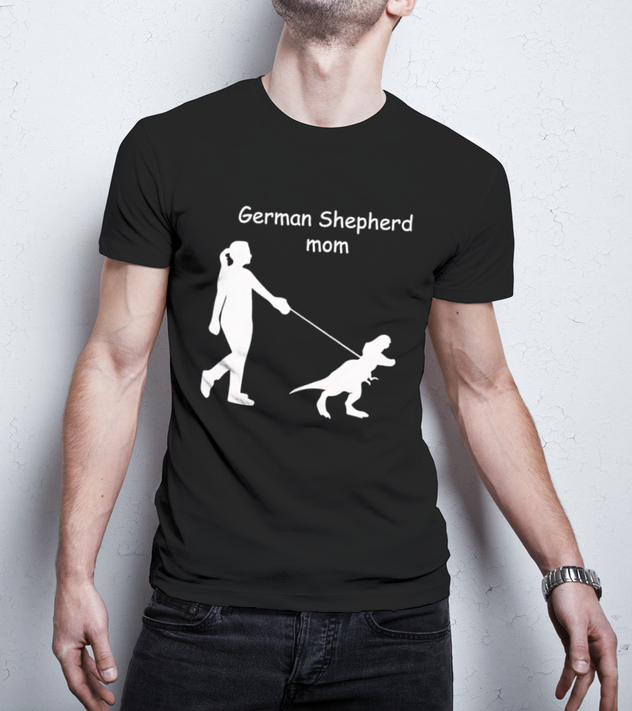 German Shepherd Mom Dinosaur Walking T-Shirt