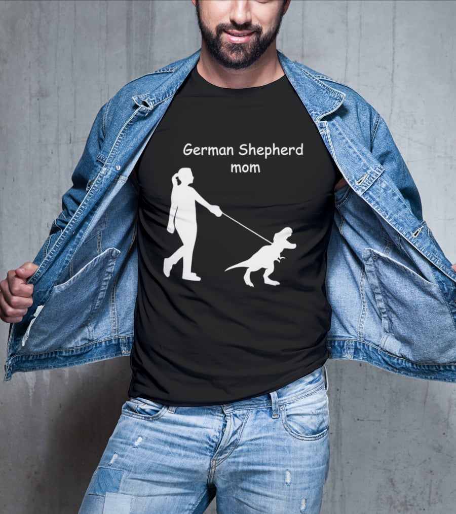 German Shepherd Mom Dinosaur Walking T-Shirt