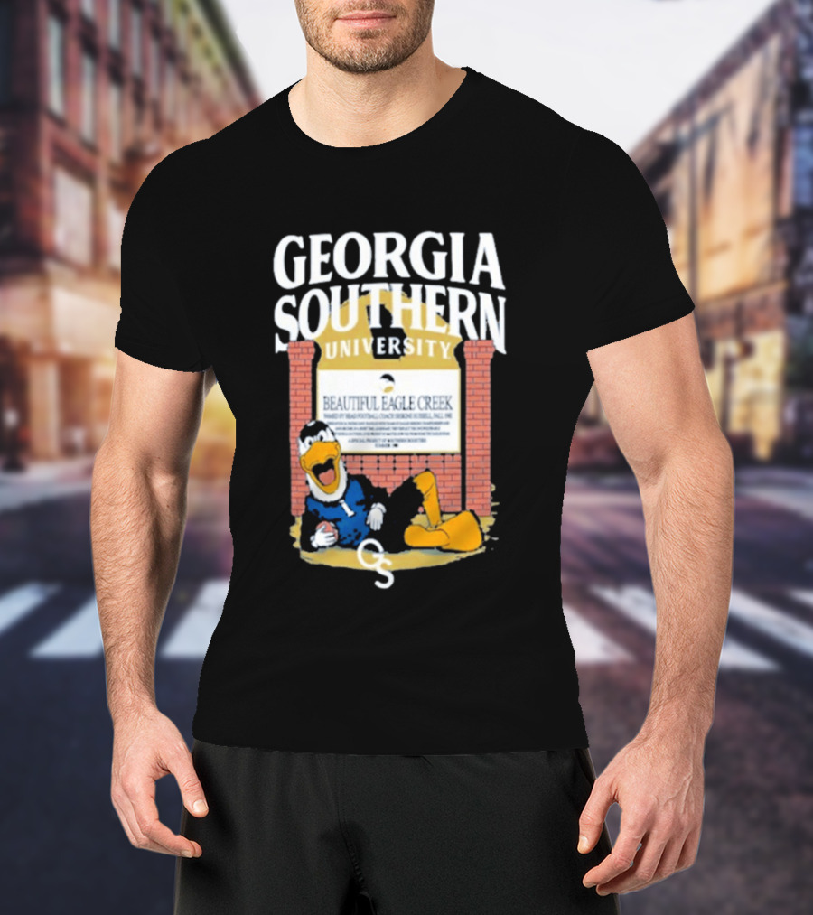 Georgia Southern University Beautiful Eagle Creek Mascot Relaxing Brick Sign T-Shirt