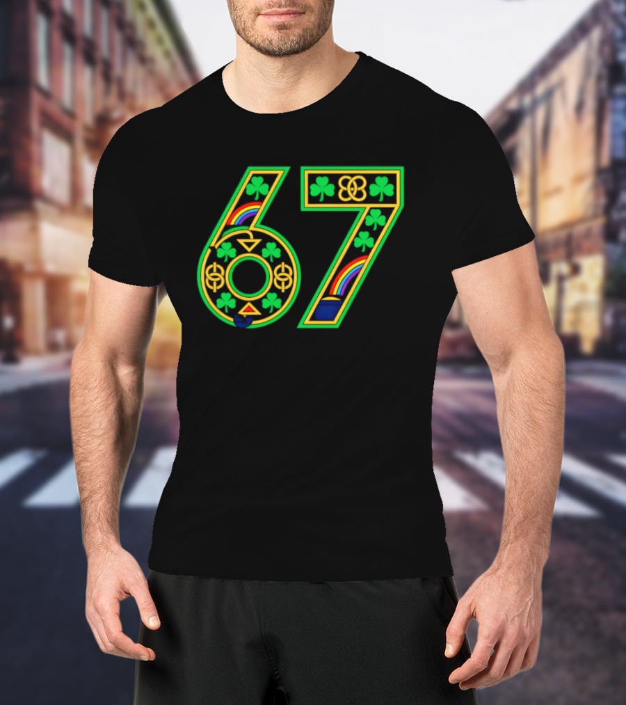 Celtic 67 Shamrock Irish Clover St Patrick's Day Rainbow T-Shirt