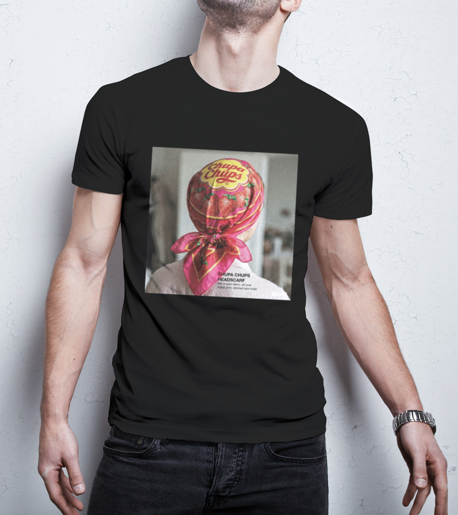 Chupa Chups Headscarf Strawberries Silk Satin Digital Print T-Shirt