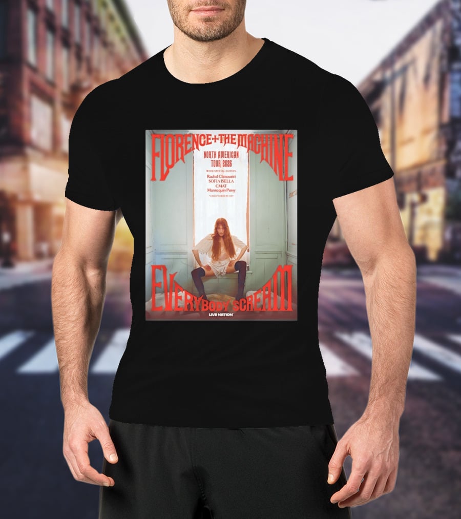 Florence Welch And The Machine North American Tour 2026 Everybody Scream Live Nation Special Guests T-Shirt