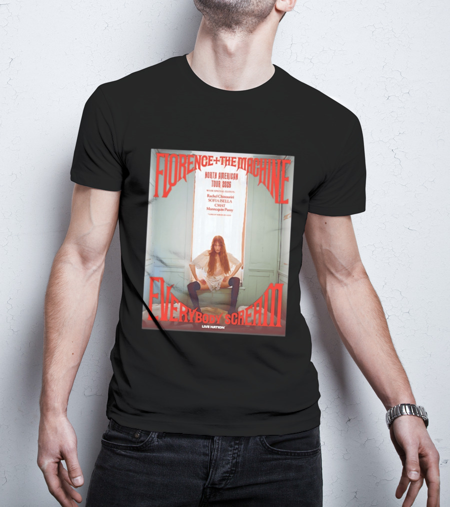 Florence Welch And The Machine North American Tour 2026 Everybody Scream Live Nation Special Guests T-Shirt