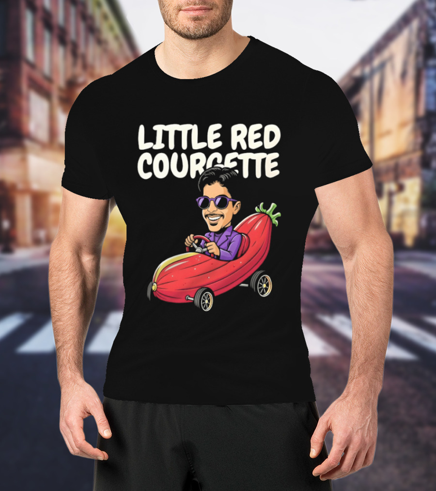 Little Red Courgette Prince Cartoon Funny Car Driving T-Shirt