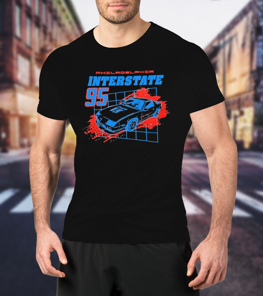 Philadelphia Interstate 95 Vintage Car Racer T-Shirt