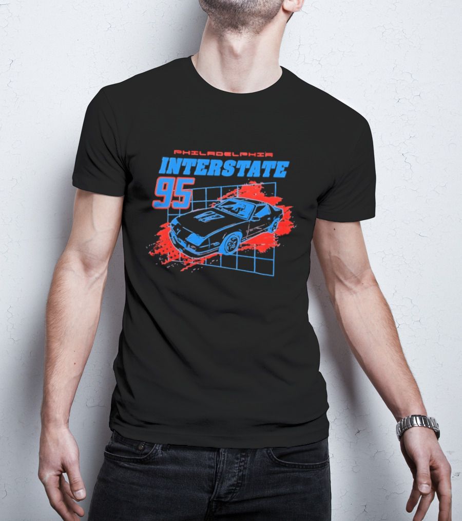 Philadelphia Interstate 95 Vintage Car Racer T-Shirt