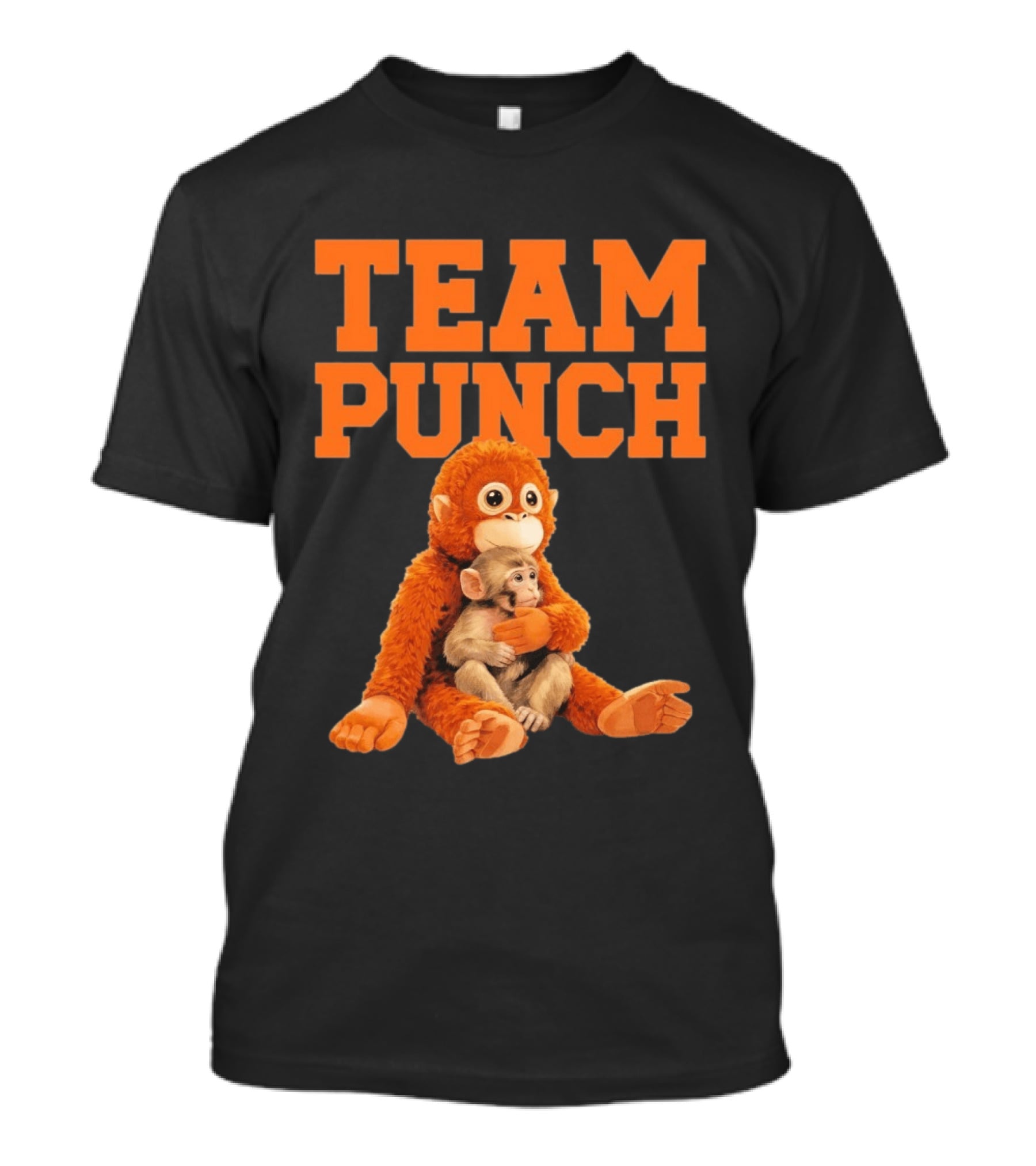 Team Punch Monkey Hugging Plush Toy T-Shirt