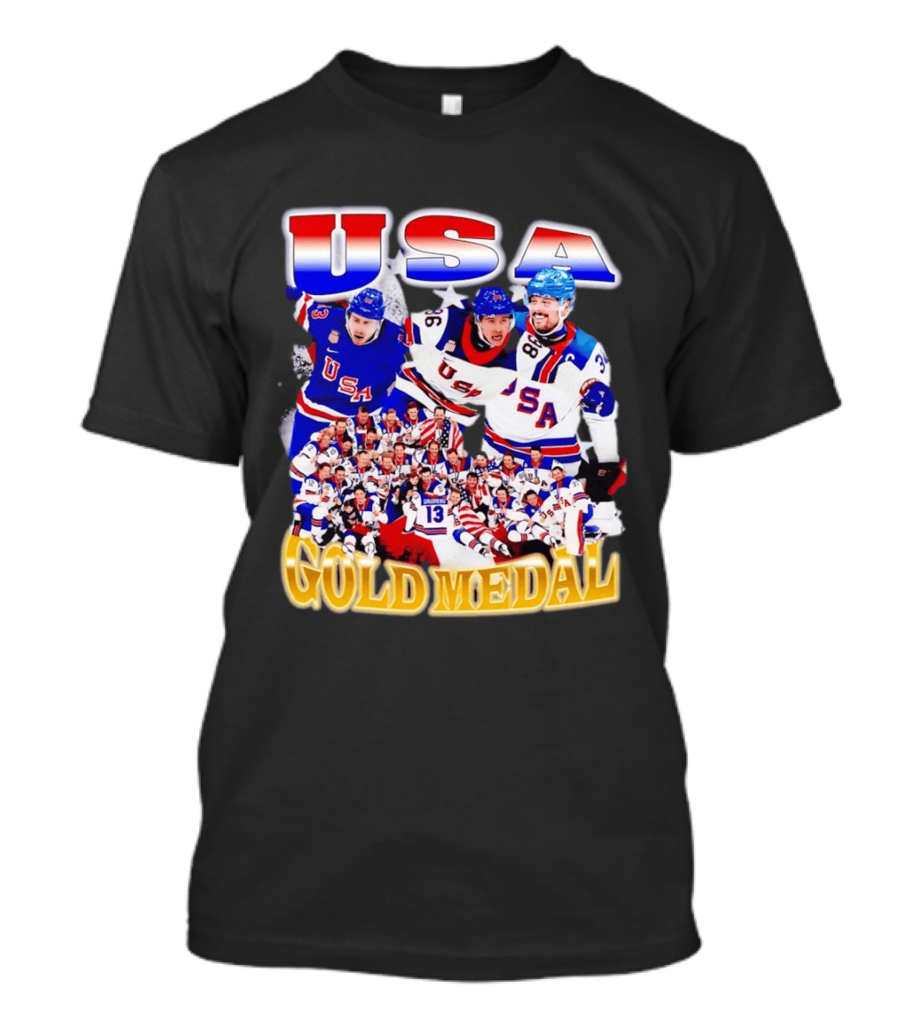 USA Gold Medal Team Vintage Bootleg Throwback T-Shirt