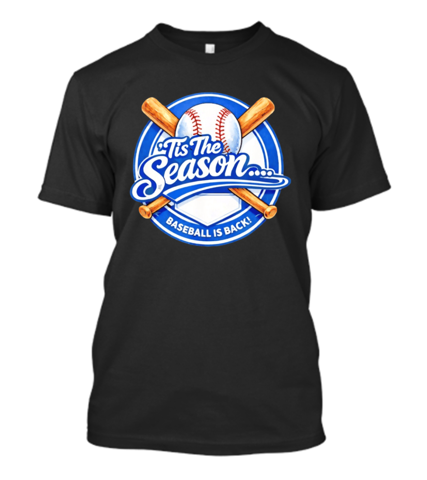 Tis The Season Baseball Is Back Baseball Bats And Ball Circle T-Shirt