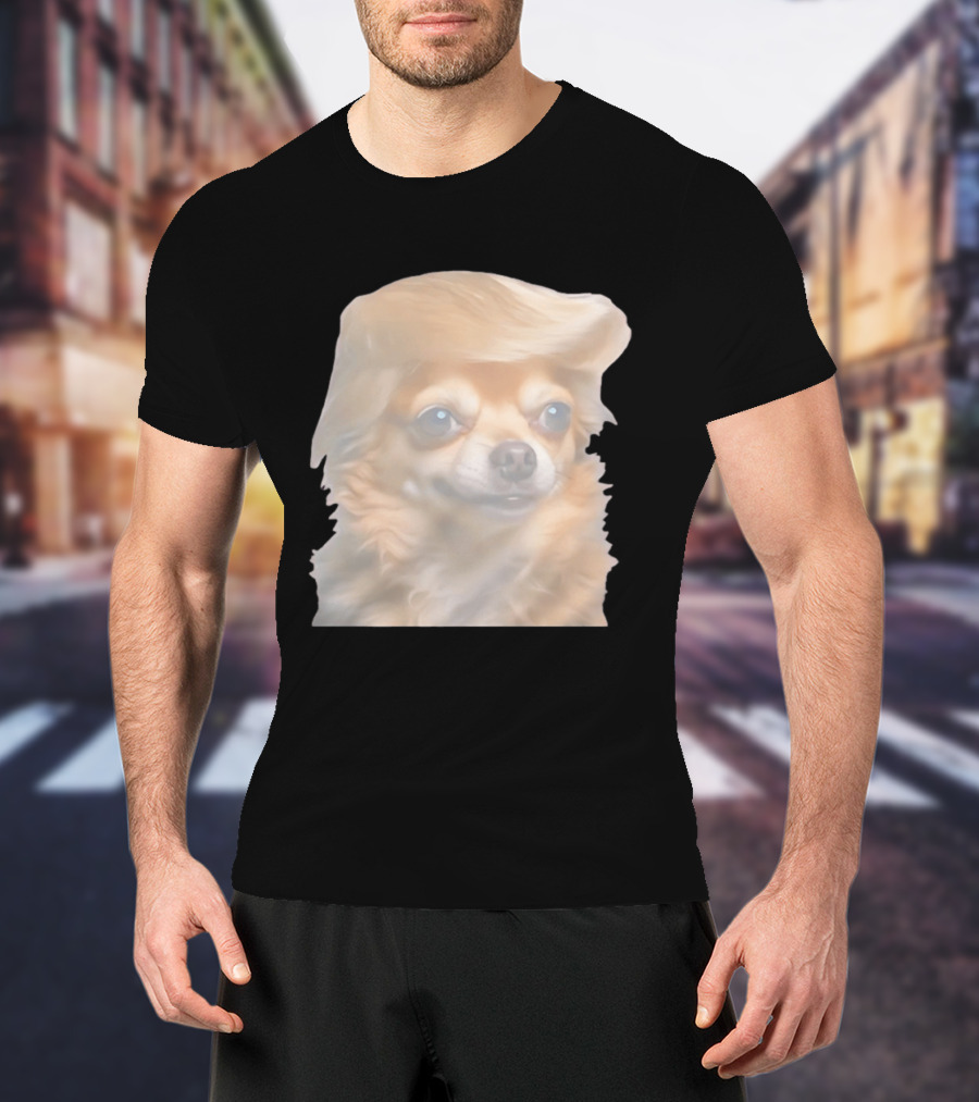 Trump Dog Meme Chihuahua With Hair Wig T-Shirt