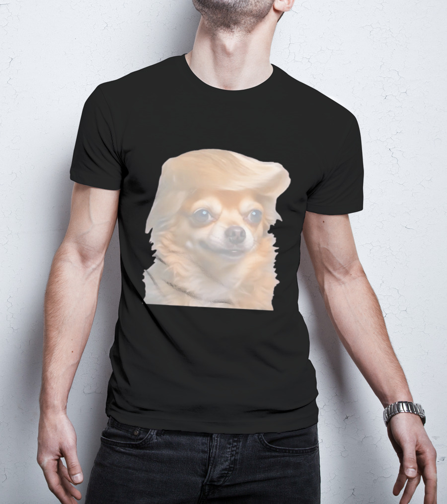 Trump Dog Meme Chihuahua With Hair Wig T-Shirt