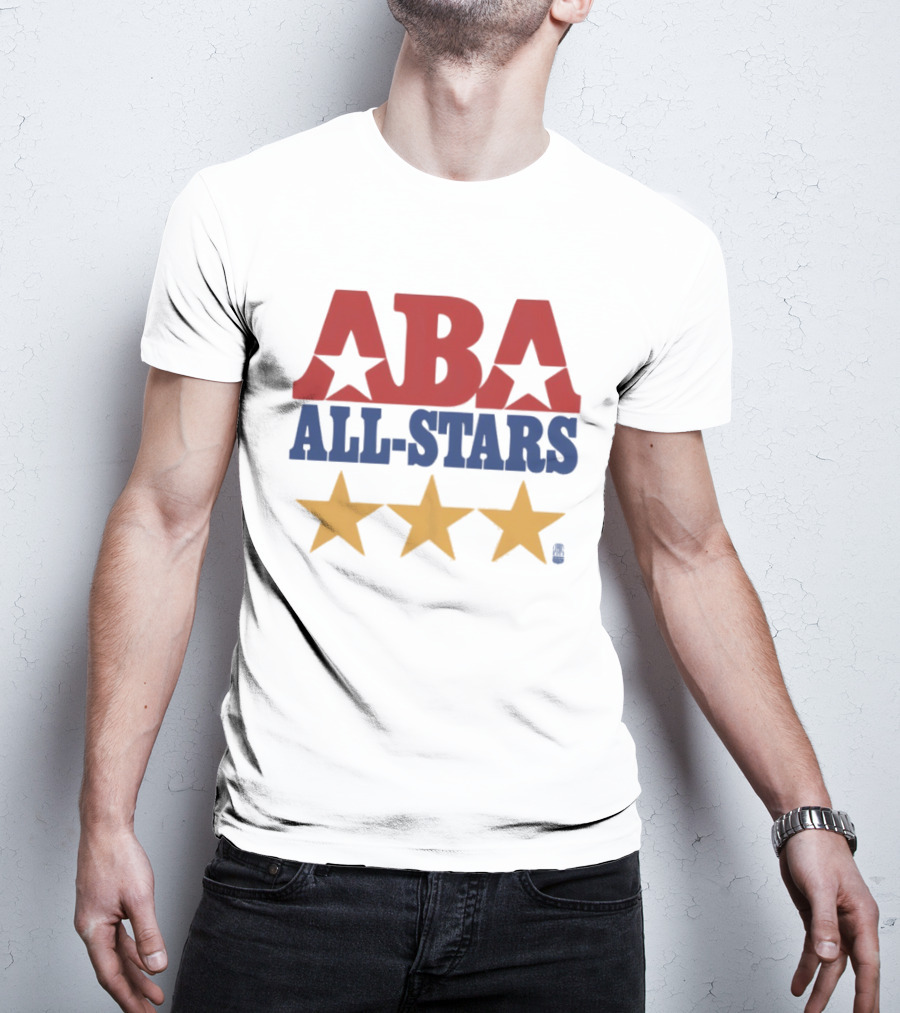 ABA All Stars Three Gold Stars Red Blue T-Shirt