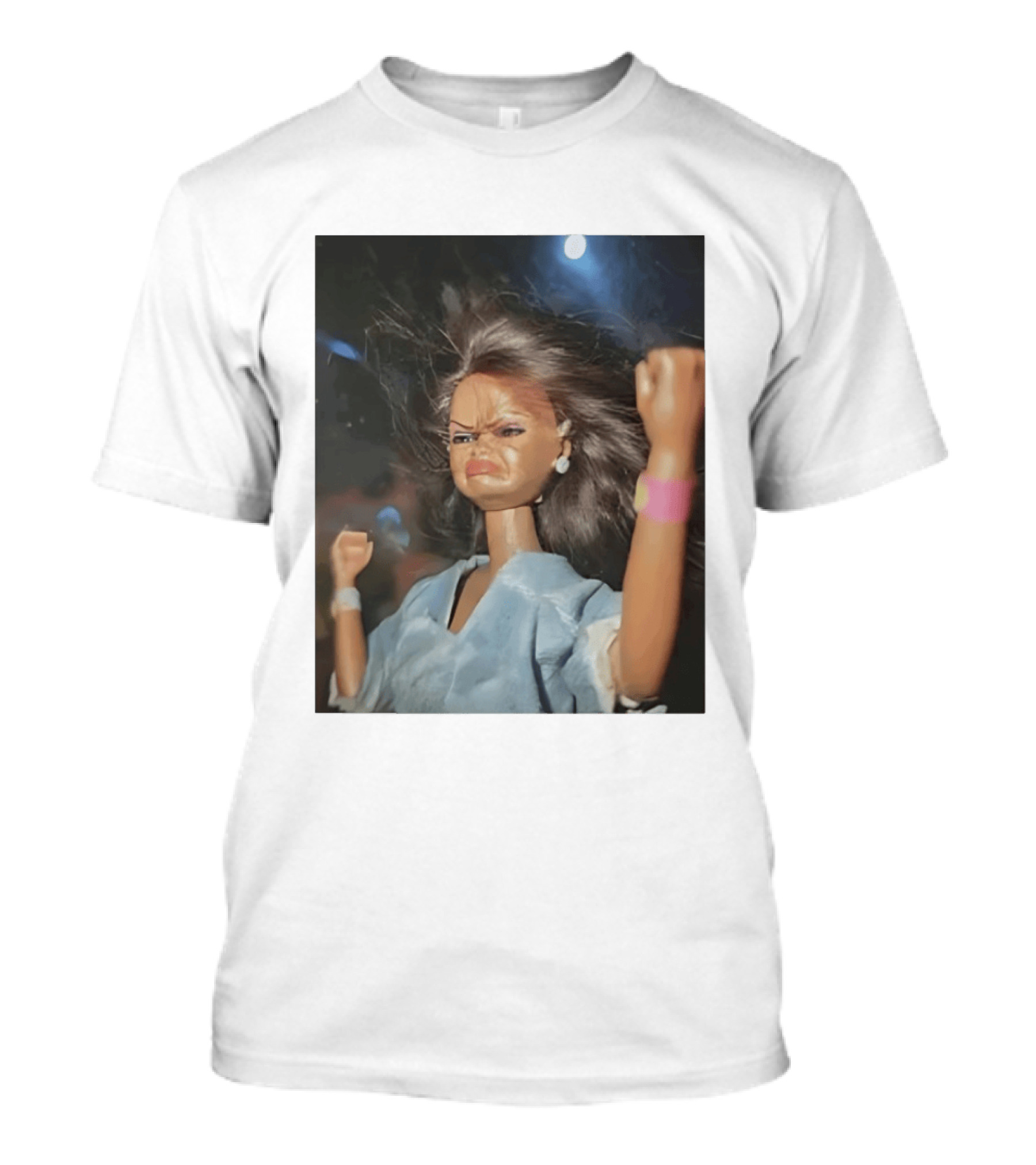Doll Face Meme Angry Expression Toy Figure T-Shirt