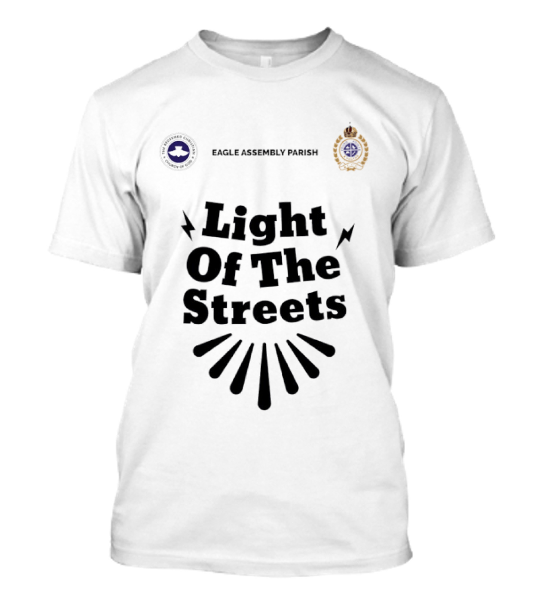 Eagle Assembly Parish Light Of The Streets Badges And Motto T-Shirt