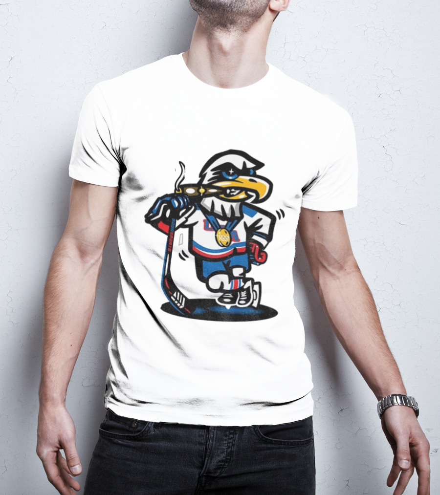 Eagle Die Cut USA Olympic Gold Medal Hockey 2026 Icon Sports T-Shirt