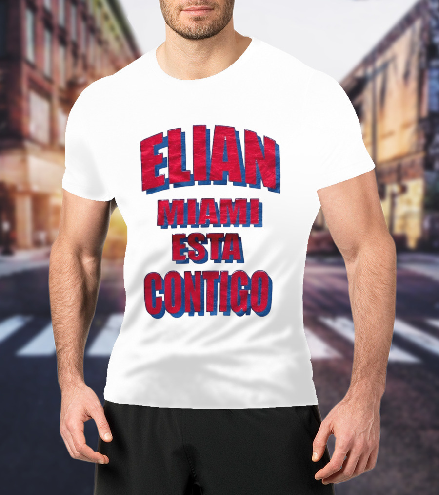 Elian Miami Esta Contigo Red Blue T-Shirt