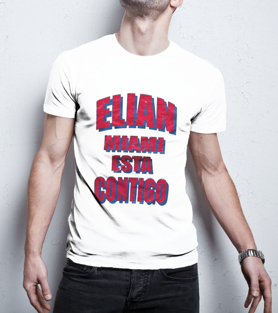 Elian Miami Esta Contigo Red Blue T-Shirt