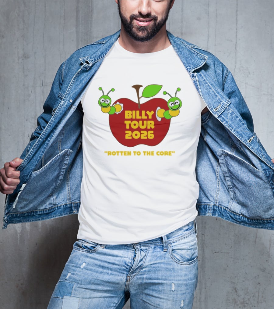 Billy Tour 2026 Rotten To The Core Apple Worms T-Shirt