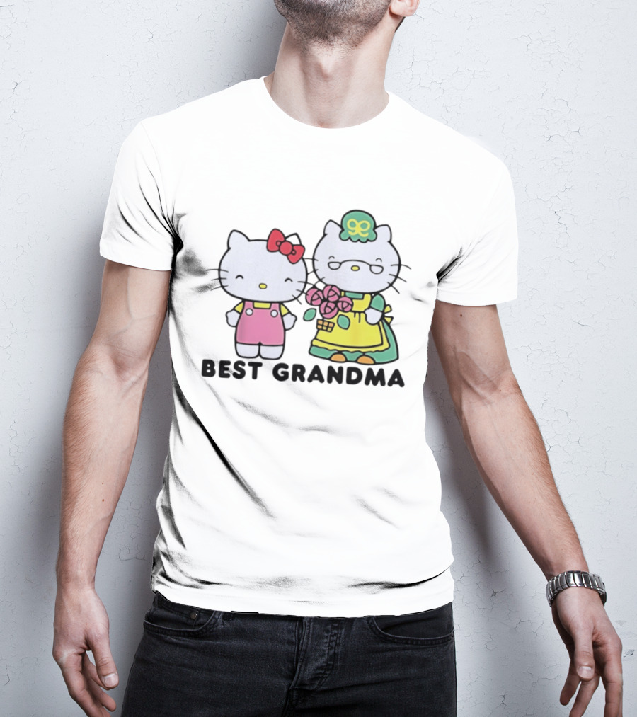 Hello Kitty Best Grandma With Flowers T-Shirt