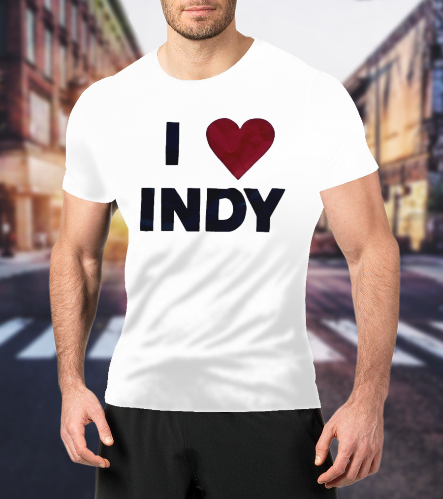 I Love Indy Heart Shape Indianapolis Sentiment T-Shirt