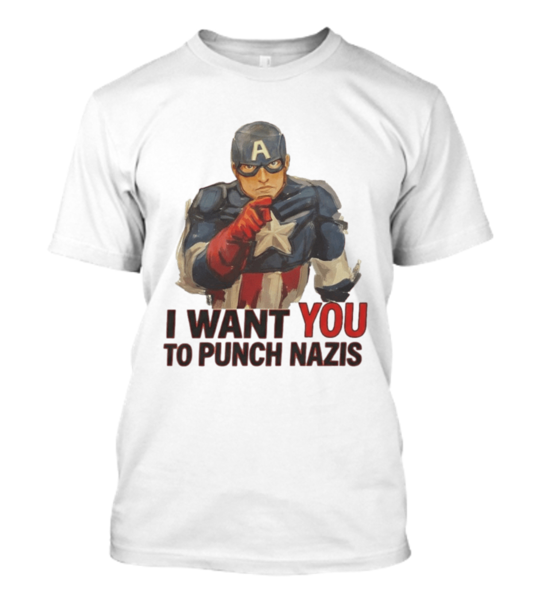 I Want You To Punch Nazis Captain America T-Shirt