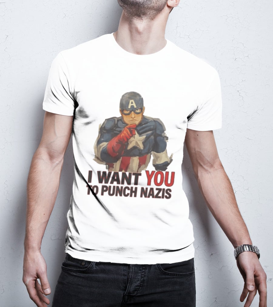 I Want You To Punch Nazis Captain America T-Shirt