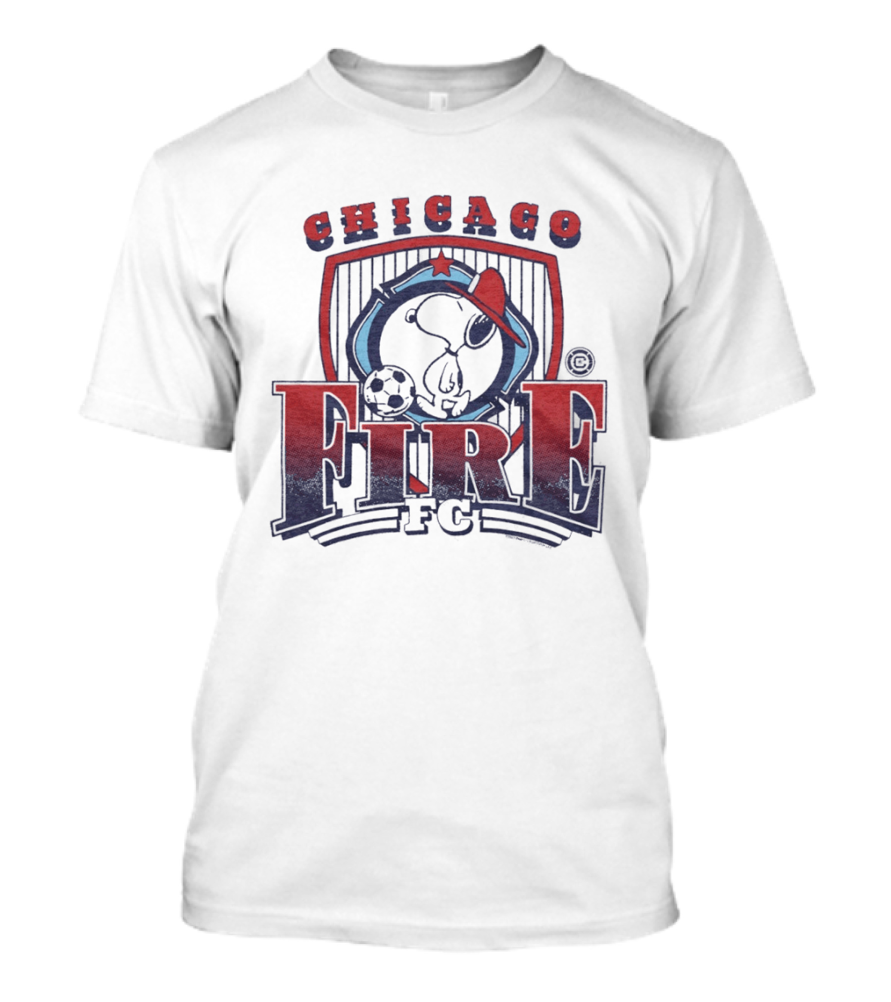 Peanuts Snoopy Chicago Fire FC Collaboration With Soccer Ball And Hat T-Shirt