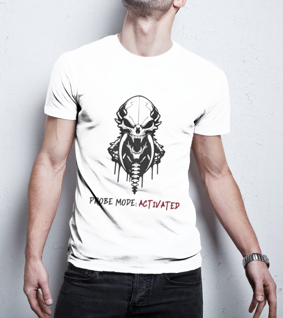 Probe Mode Activated Alien Skull Dripping Kree Artifact T-Shirt