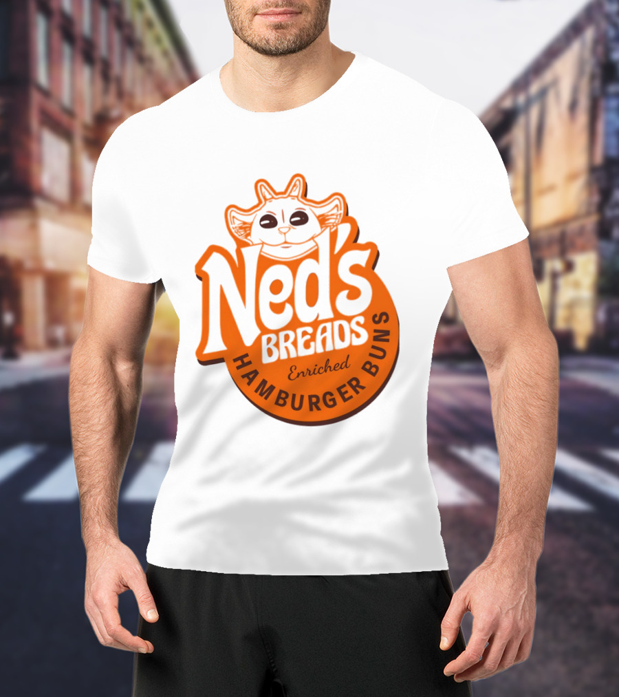 Ned's Breads Enriched Hamburger Buns Cat T-Shirt