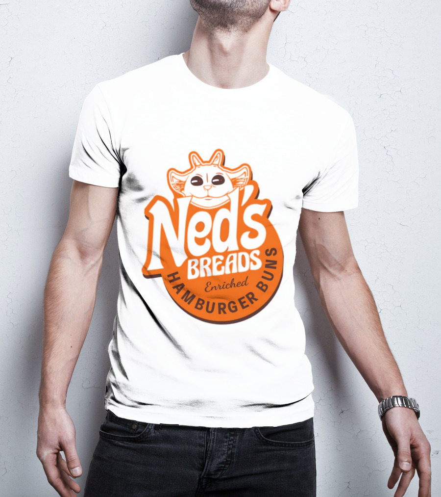 Ned's Breads Enriched Hamburger Buns Cat T-Shirt