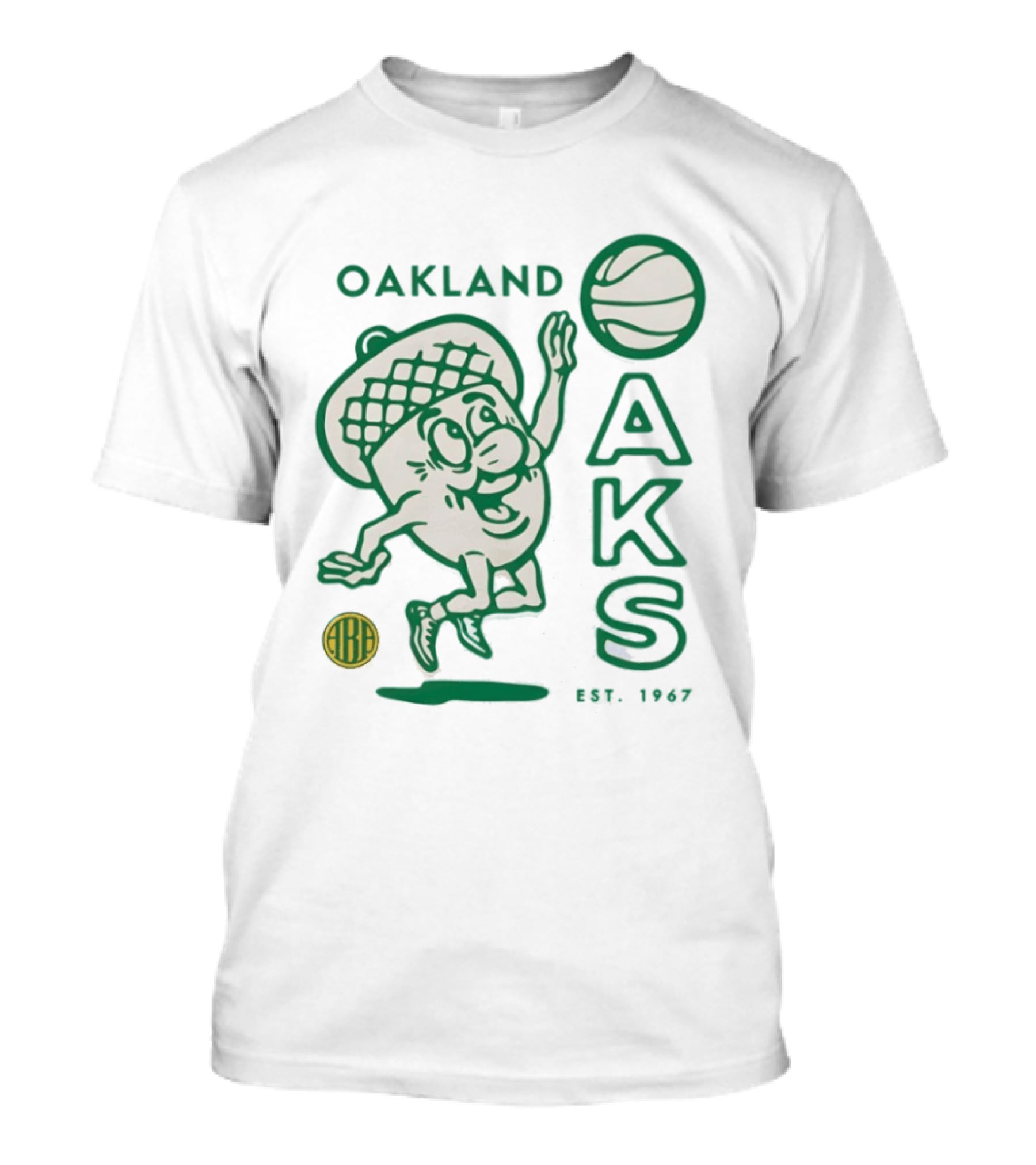 Oakland Oaks ABA 1967 Basketball Cartoon Acorn T-Shirt