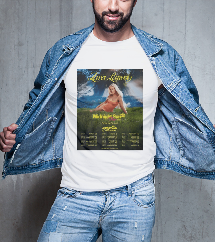 Zara Larsson Midnight Sun Tour 2026 Special Guest Moore Dates And Locations T-Shirt