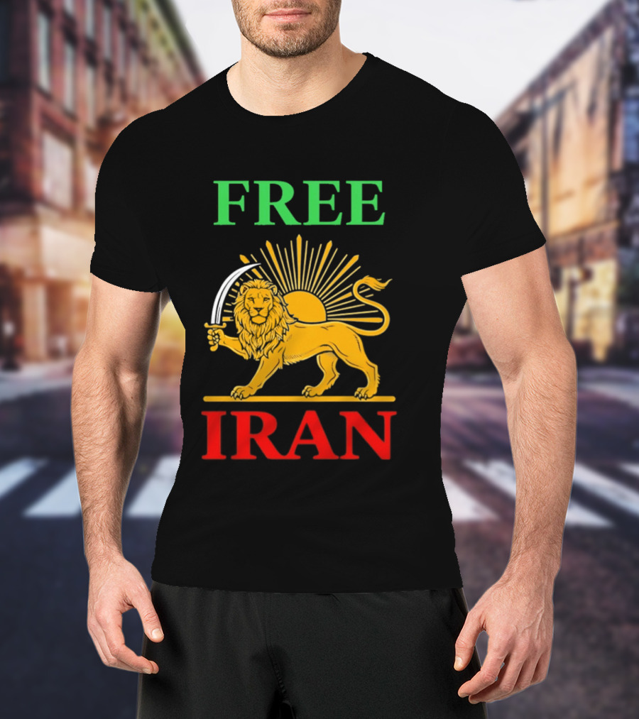 Free Iran Lion And Sun Shir O Khorshid T-Shirt