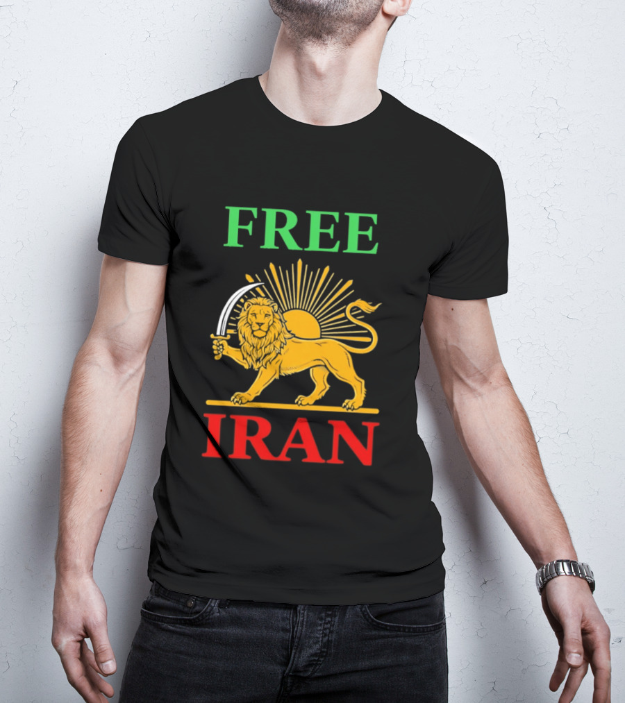 Free Iran Lion And Sun Shir O Khorshid T-Shirt