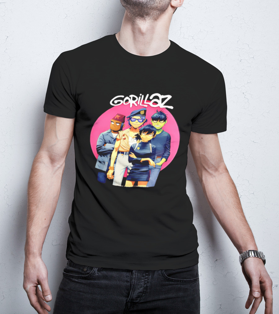 Gorillaz Cartoon Band Characters Group T-Shirt