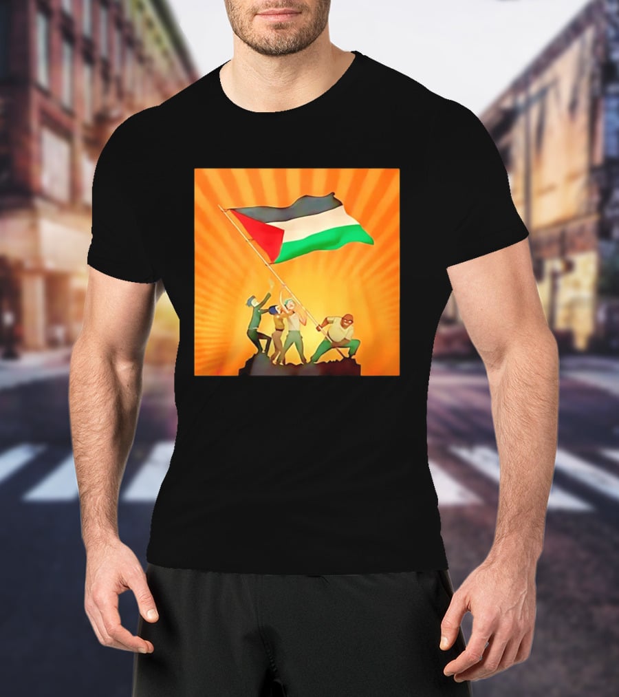 Gorillaz X Together For Palestine Flag Raising T-Shirt
