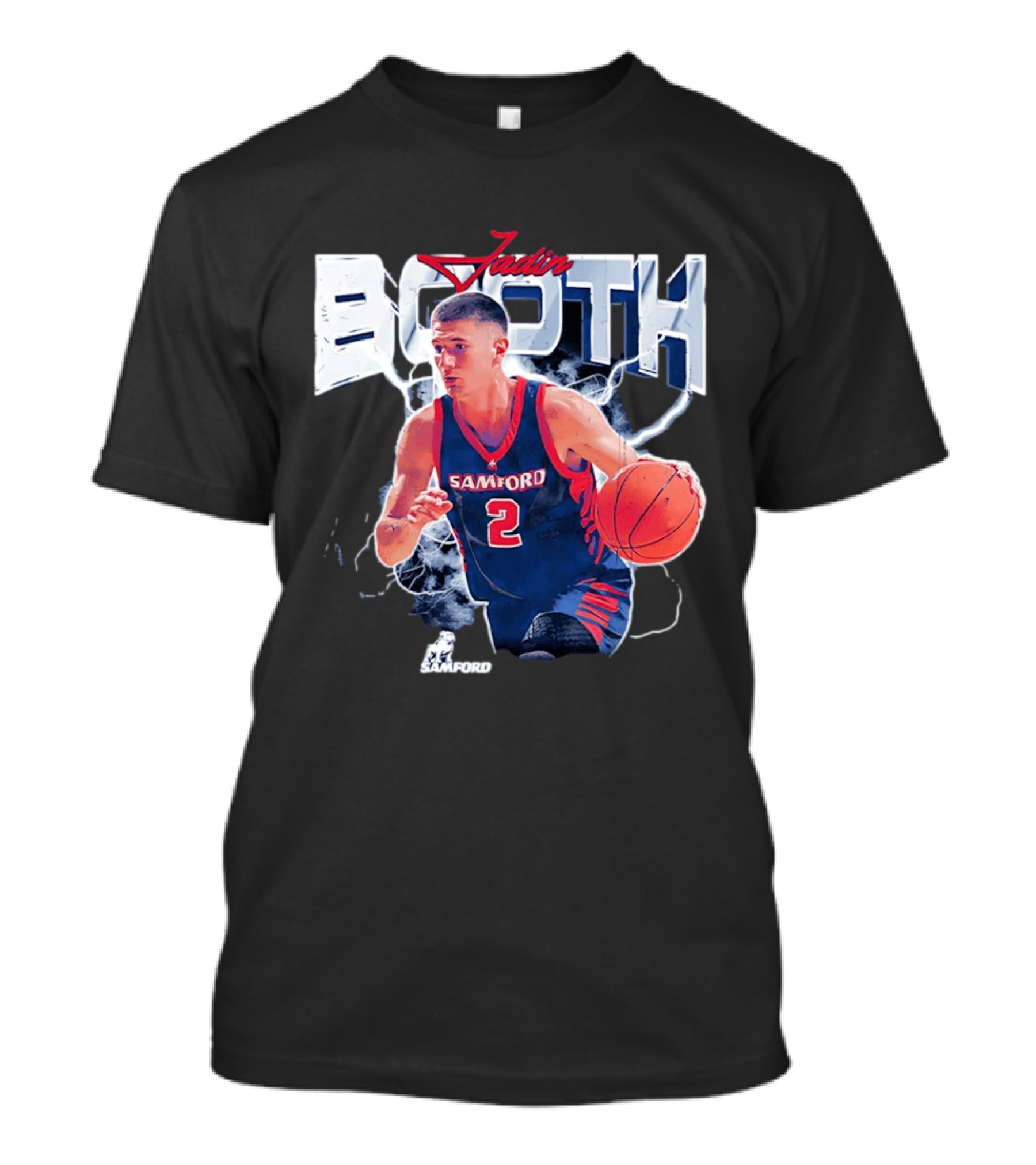 Jadin Booth Samford Basketball Number 2 NCAA '26 T-Shirt