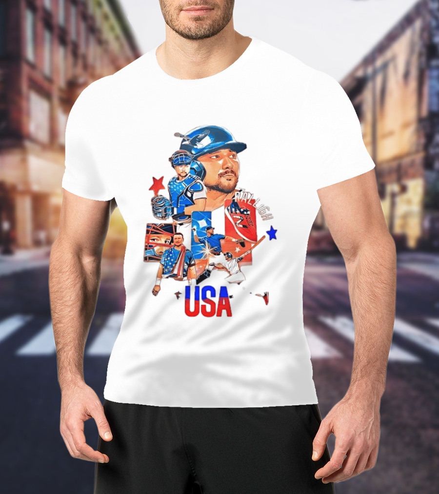 Cal Raleigh USA Baseball Tokyo Collage T-Shirt
