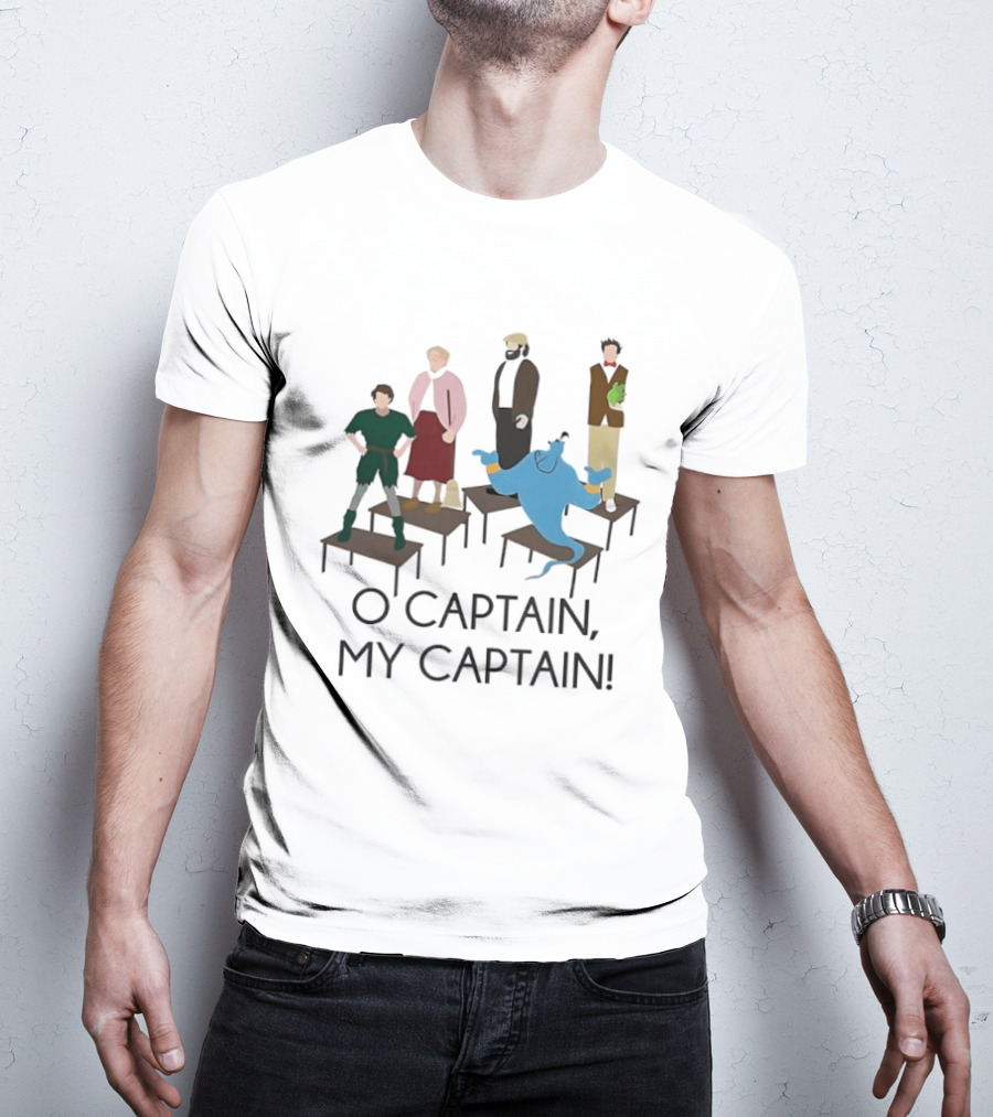 Dead Poets Society O Captain My Captain Characters On Desks T-Shirt
