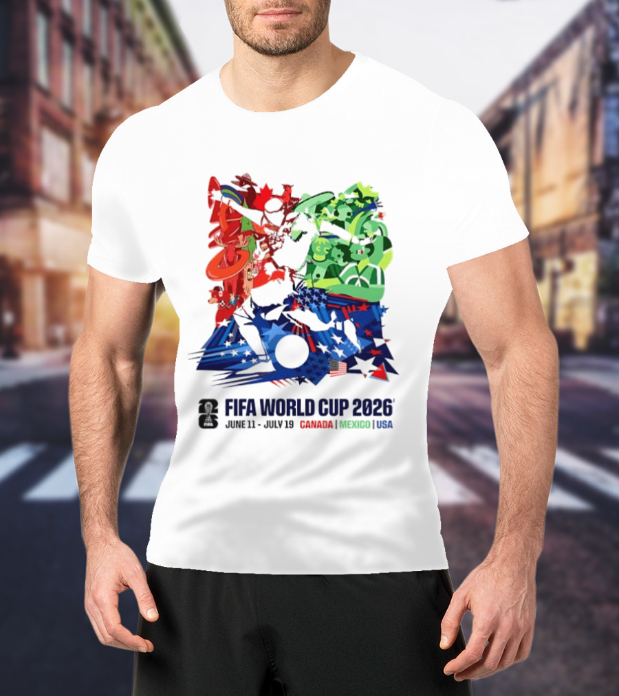 FIFA World Cup 2026 June 11 July 19 Canada Mexico USA T-Shirt