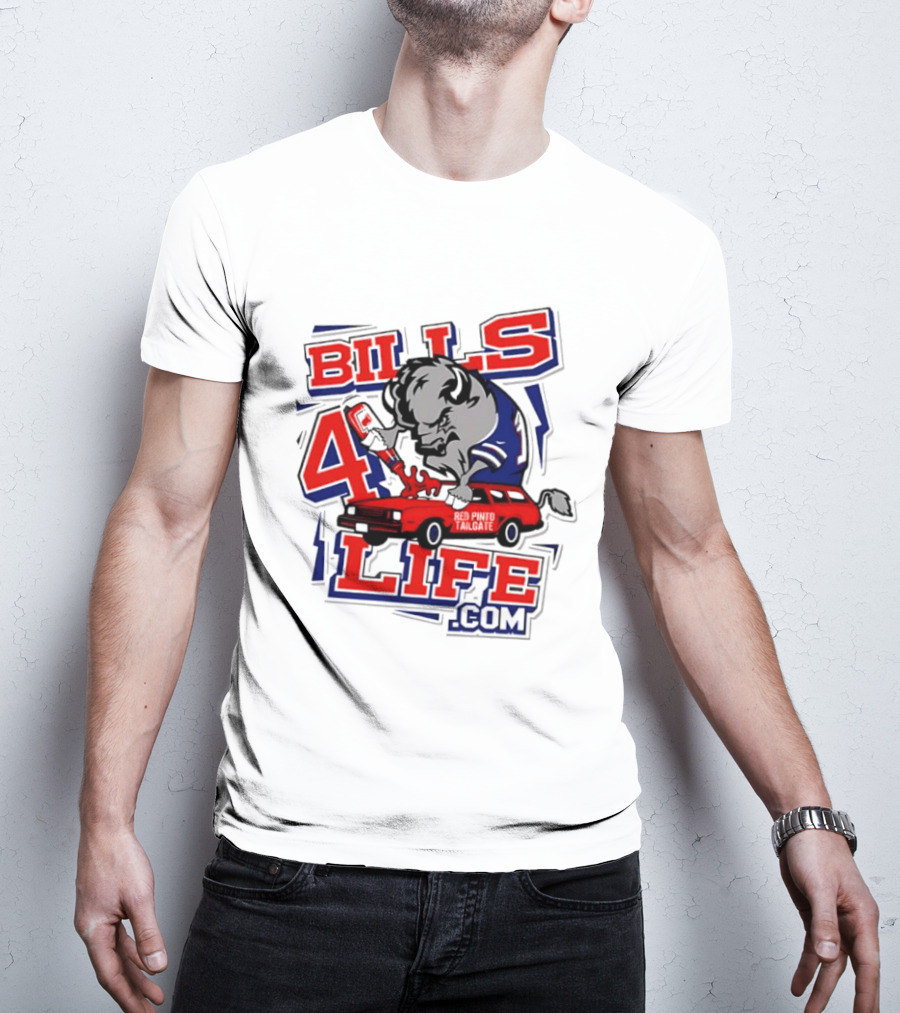 BILLS 4 LIFE COM Buffalo And Jumping Car T-Shirt