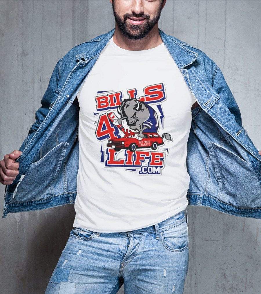 BILLS 4 LIFE COM Buffalo And Jumping Car T-Shirt