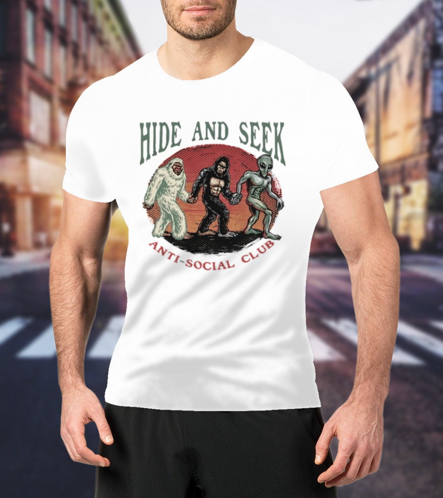 Hide And Seek Anti Social Club Yeti Bigfoot Alien Collaboration T-Shirt