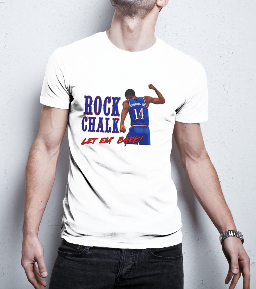 Rock Chalk Melvin Council Jr 14 Let Em' Bark T-Shirt