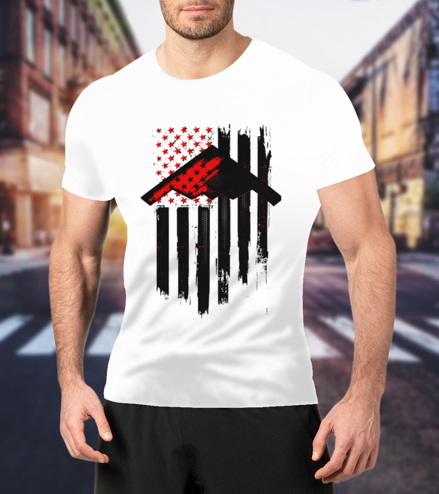 Sprit Carbon Onyx USA Flag Black Red Stars And Stripes T-Shirt