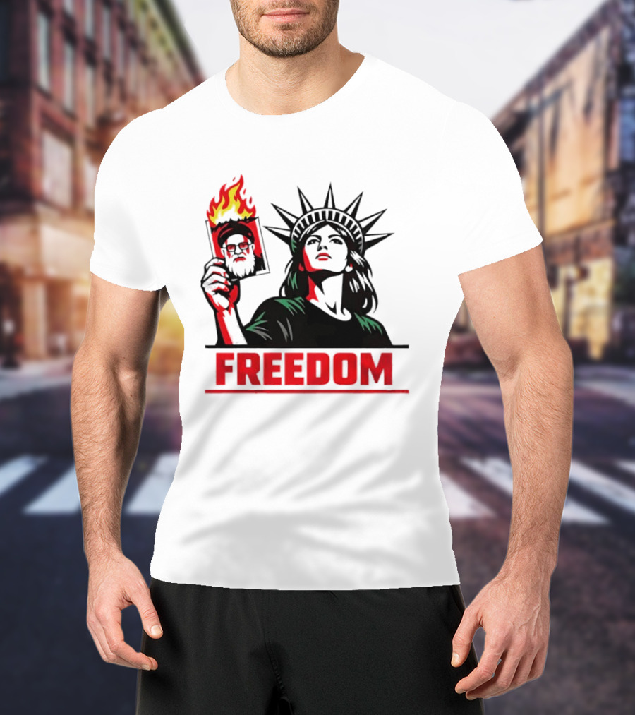 Statue Of Liberty Freedom Flame Sarcastic Political T-Shirt