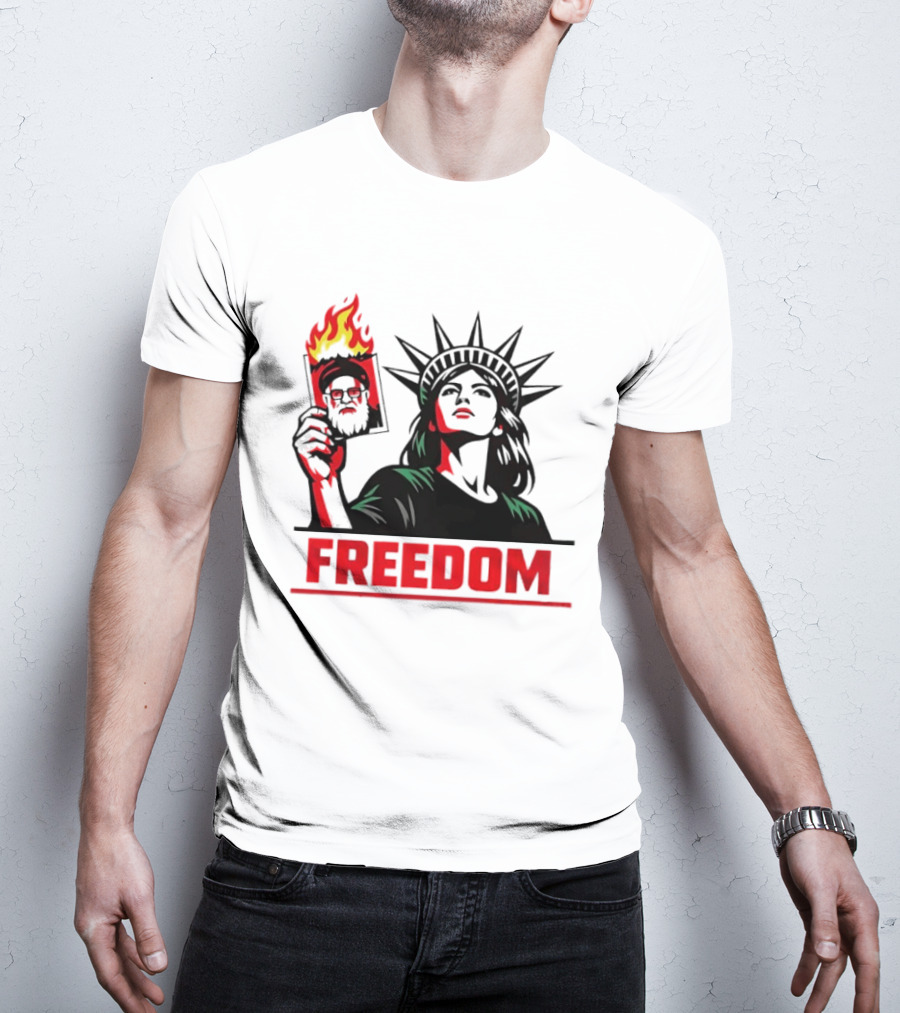 Statue Of Liberty Freedom Flame Sarcastic Political T-Shirt