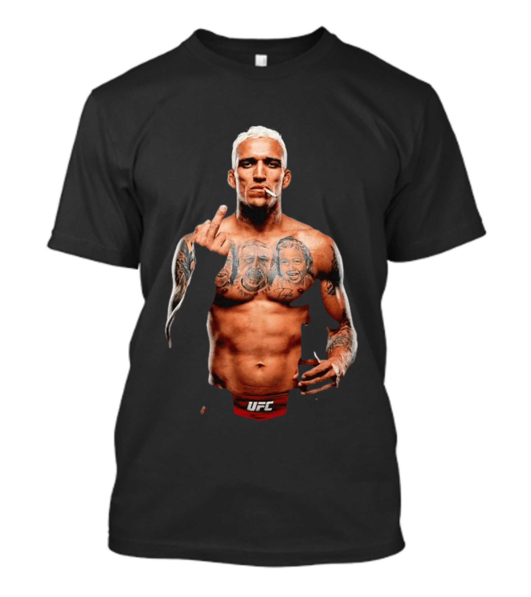 Charles Oliveira UFC Middle Finger Tattoo Smoking 2026 T-Shirt