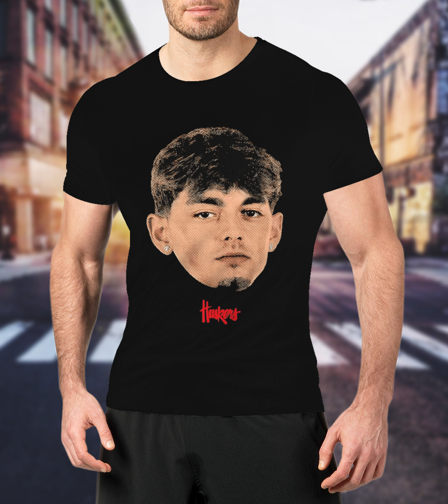 Connor Essegian Huskers Big Head Nebraska Cornhuskers T-Shirt