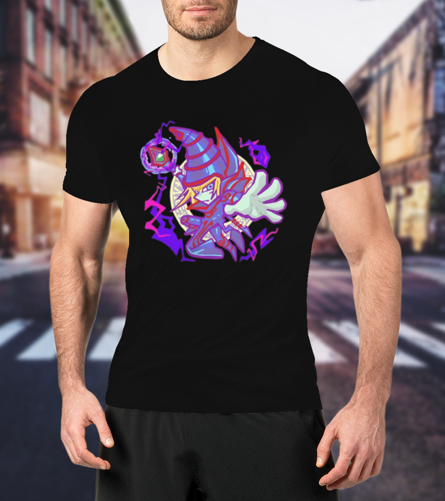 Dark Magician Yu Gi Oh Chibi Style Illustration Mystic Energy Sphere T-Shirt